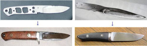 お客様が作ったカスタムナイフの例