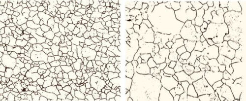 顕微鏡組織 細粒と混粒の例