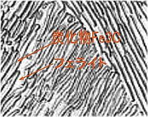 パーライト組織の電子顕微鏡写真例
